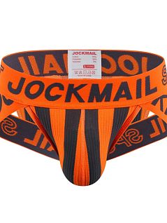 Полосатые брифы из хлопка и полиэстра оранжевого цвета JOCKMAIL RTJM2026-21